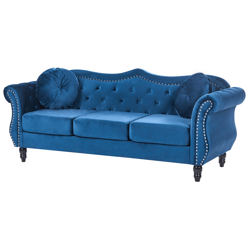 3-sits soffa Skien - Marinblå - Möbler - Vardagsrum - Soffor - Sammetssoffor