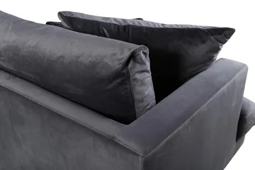 Sofia 3-sits Låg Soffa med Lösa Kuddar i Sammet - Grå - Möbler - Vardagsrum - Soffor - 3-sits soffor