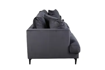 Sofia 3-sits Låg Soffa med Lösa Kuddar i Sammet - Grå - Möbler - Vardagsrum - Soffor - 3-sits soffor