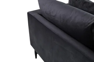 Sofia 3-sits Låg Soffa med Lösa Kuddar i Sammet - Grå - Möbler - Vardagsrum - Soffor - 3-sits soffor