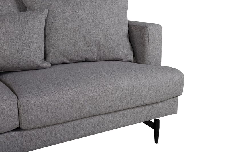 Sofia 3-sits Låg Soffa med Lösa Kuddar i Tyg - Grå - Möbler - Vardagsrum - Soffor - 3-sits soffor