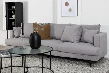 Sofia 3-sits Låg Soffa med Lösa Kuddar i Tyg - Grå - Möbler - Vardagsrum - Soffor - 3-sits soffor