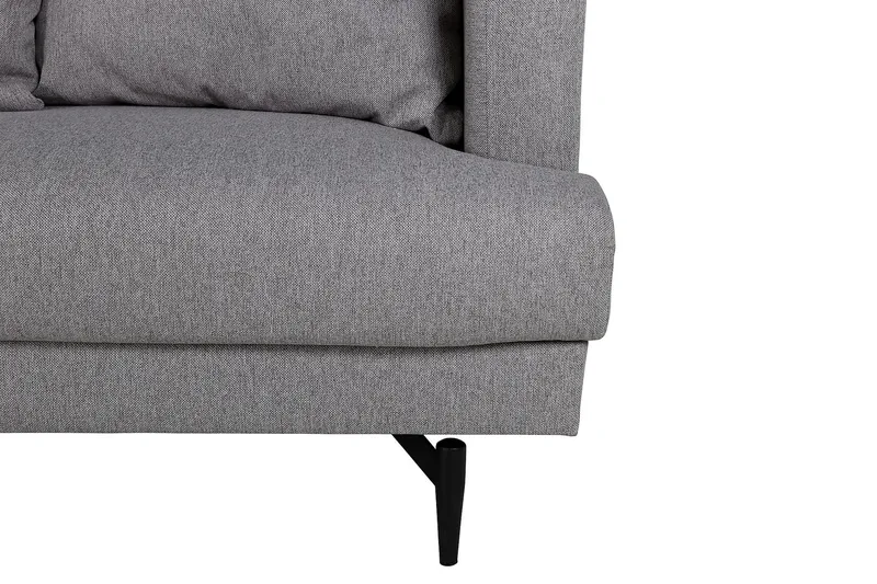 Sofia 3-sits Låg Soffa med Lösa Kuddar i Tyg - Grå - Möbler - Vardagsrum - Soffor - 3-sits soffor
