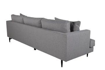 Sofia 3-sits Låg Soffa med Lösa Kuddar i Tyg - Grå - Möbler - Vardagsrum - Soffor - 3-sits soffor