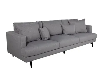 Sofia 3-sits Låg Soffa med Lösa Kuddar i Tyg - Grå - Möbler - Vardagsrum - Soffor - 3-sits soffor