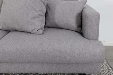 Sofia 3-sits Låg Soffa med Lösa Kuddar i Tyg - Grå - Möbler - Vardagsrum - Soffor - 3-sits soffor