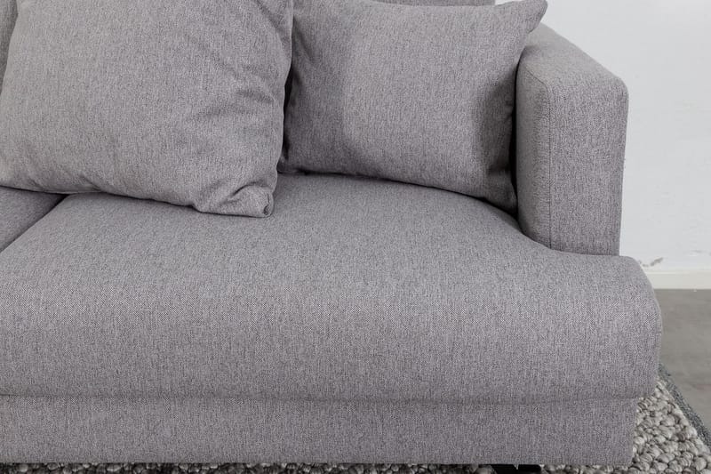 Sofia 3-sits Låg Soffa med Lösa Kuddar i Tyg - Grå - Möbler - Vardagsrum - Soffor - 3-sits soffor