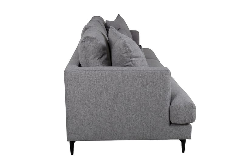 Sofia 3-sits Låg Soffa med Lösa Kuddar i Tyg - Grå - Möbler - Vardagsrum - Soffor - 3-sits soffor