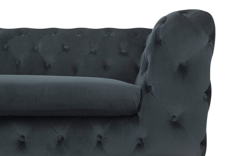 Sotra Djup Chesterfield Sammetssoffa - Grå - Möbler - Vardagsrum - Soffor - 3-sits soffor