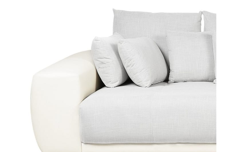 Torpo 3-sits Stor Djup Soffa i Tyg med Konstläderram - Ljusgrå - Möbler - Vardagsrum - Soffor - 3-sits soffor