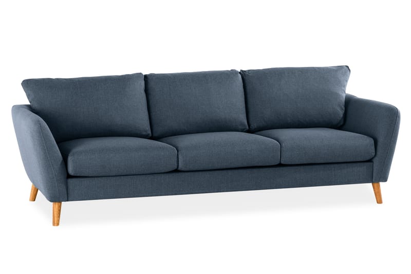 Trend 3-sits Soffa 218 cm med Svängda Armstöd i Tyg - Blå - Möbler - Vardagsrum - Soffor - 3-sits soffor