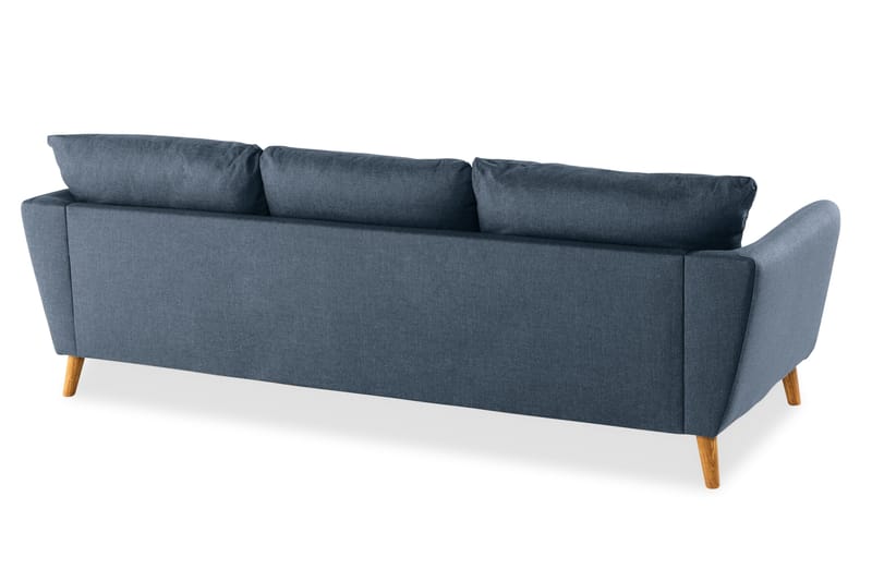 Trend 3-sits Soffa 218 cm med Svängda Armstöd i Tyg - Blå - Möbler - Vardagsrum - Soffor - 3-sits soffor
