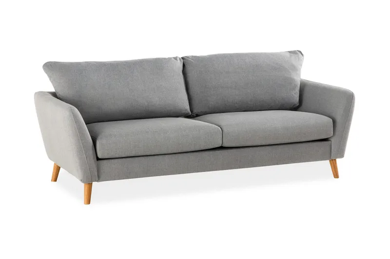 Trend 3-sits Soffa 218 cm med Svängda Armstöd i Tyg - Grå - Möbler - Vardagsrum - Soffor - 3-sits soffor