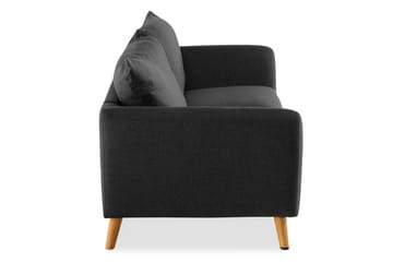 Trend 3-sits Soffa 218 cm med Svängda Armstöd i Tyg - Grå|Svart - Möbler - Vardagsrum - Soffor - 3-sits soffor