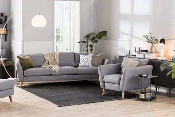 Trend 3-sits Tygsoffa - Ljusgrå - Möbler - Vardagsrum - Soffor - 3-sits soffor