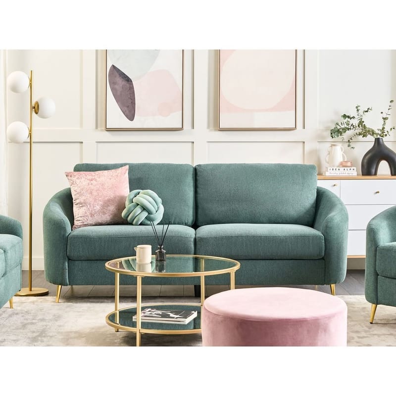 3-sits soffa Trosa - Grönt, guld - Möbler - Vardagsrum - Soffor - 3-sits soffor