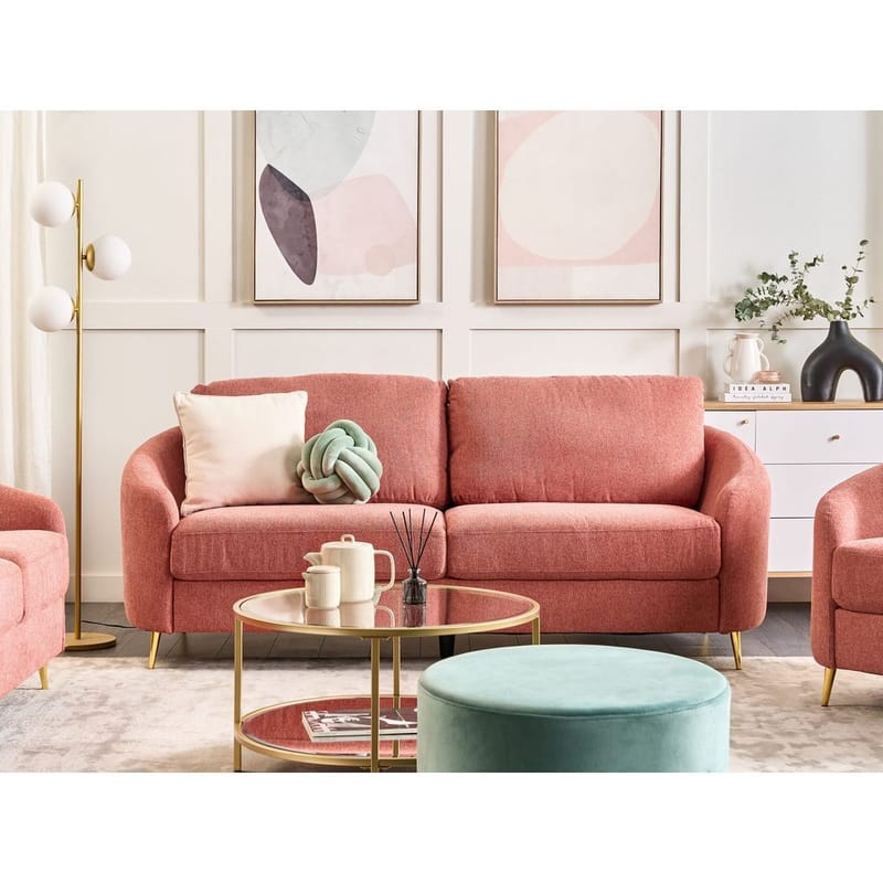 3-sits soffa Trosa - Rosa, guld - Möbler - Vardagsrum - Soffor - 3-sits soffor