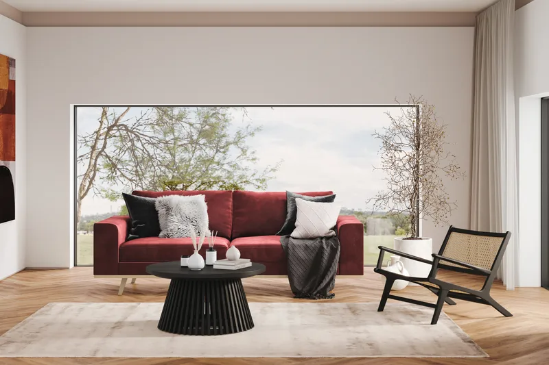 TULSA 3-sits Soffa Lila Röd - Möbler - Black Friday! - Furniturebox