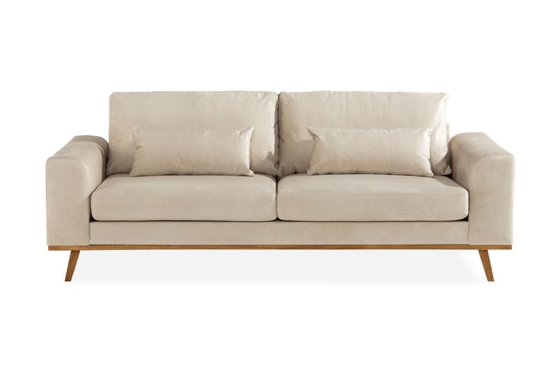 TULSA 3-sits Soffa Sammet Beige - Sammetssoffor - 3-sits soffor