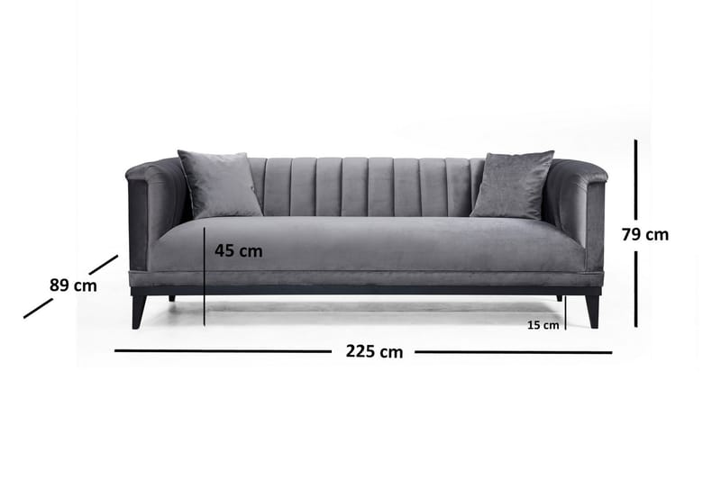 TURIELLOS 3-sits Soffa Grå - Möbler - Vardagsrum - Soffor - 3-sits soffor