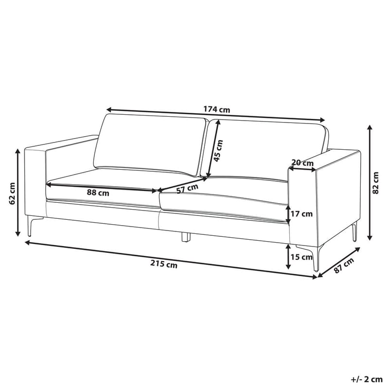 3-sits soffa Vadstena - Vit, Svart/Bouclé - Möbler - Vardagsrum - Soffor - 3-sits soffor