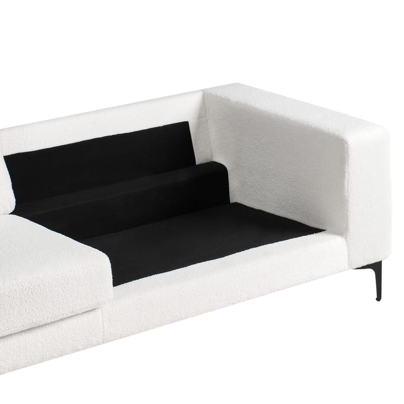 3-sits soffa Vadstena - Vit, Svart/Bouclé - Möbler - Vardagsrum - Soffor - 3-sits soffor