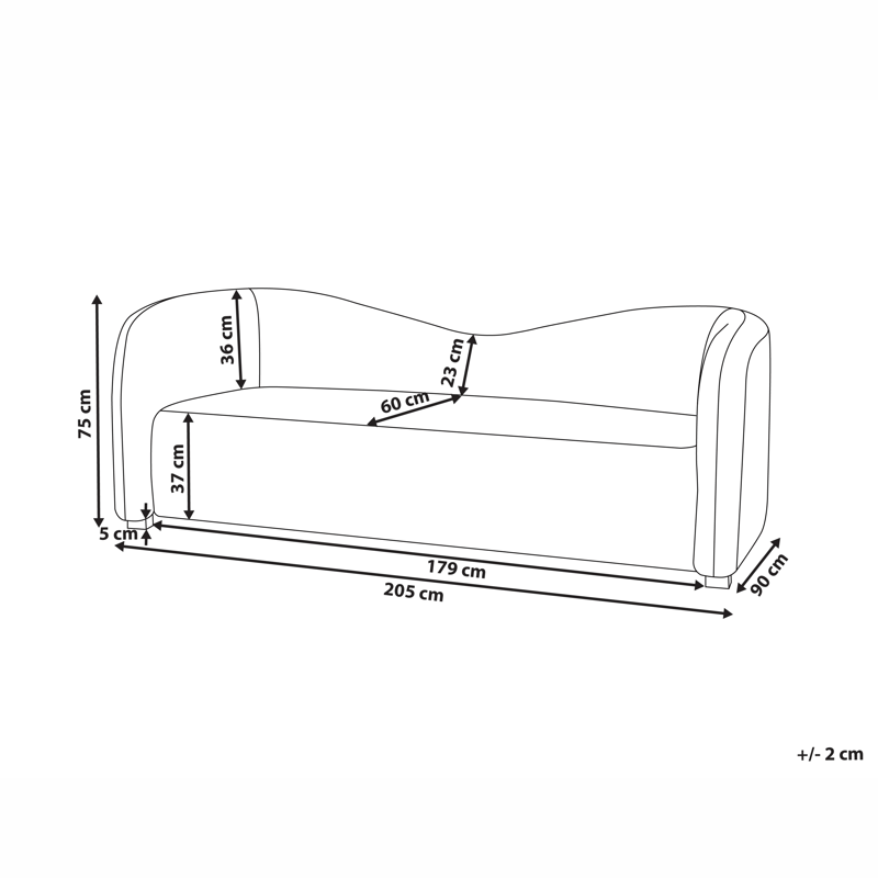 3-sits soffa Veltada - Mörkbrun - Möbler - Vardagsrum - Soffor - Sammetssoffor