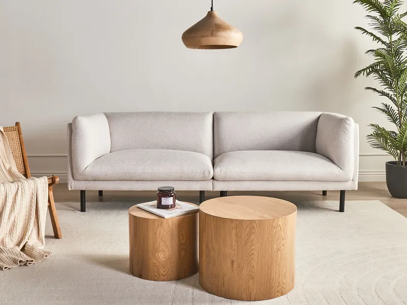 3-sits soffa Vorgod Tyg - Ljusbeige - Möbler - Vardagsrum - Soffor - 3-sits soffor