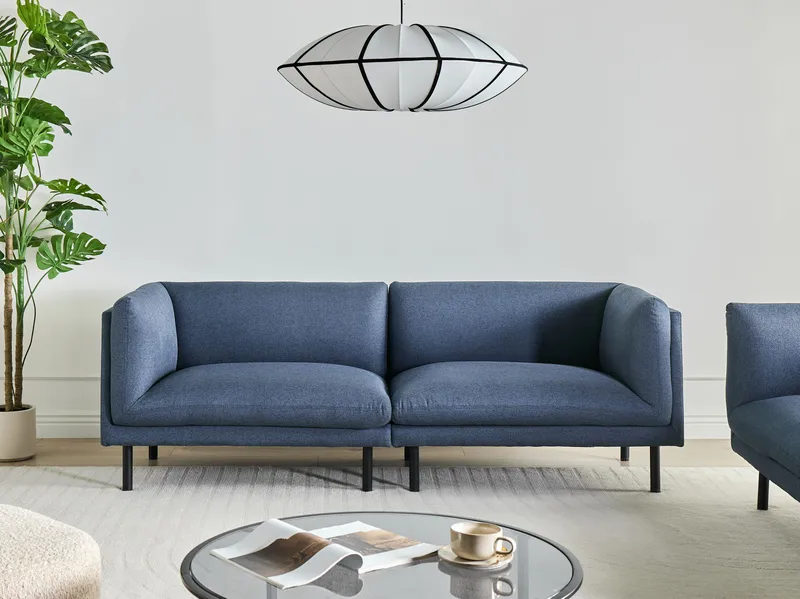 3-sits soffa Vorgod Tyg - Mörkblå - Möbler - Vardagsrum - Soffor - 2-sits soffor