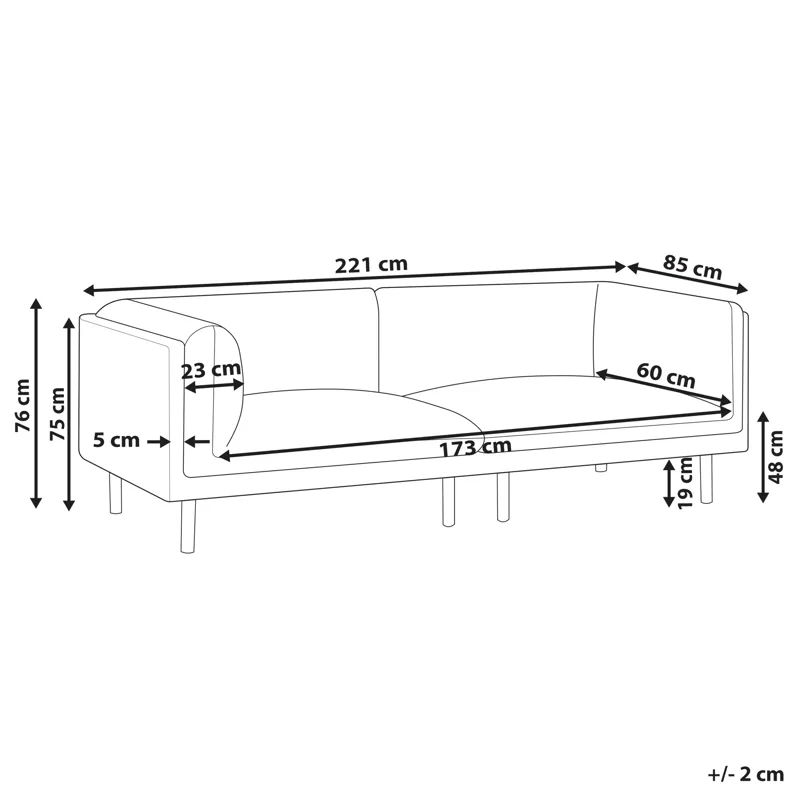 3-sits soffa Vorgod Tyg - Off-White - Möbler - Vardagsrum - Soffor - 3-sits soffor