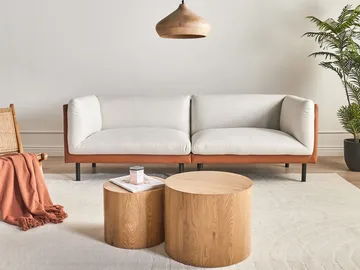3-sits soffa Vorgod Tyg - Off-White - Möbler - Vardagsrum - Soffor - 3-sits soffor