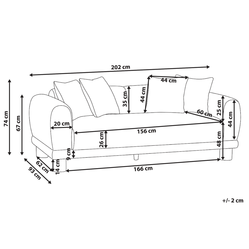 3-sits soffa Pori - Ljusgrå - Möbler - Vardagsrum - Soffor - 3-sits soffor