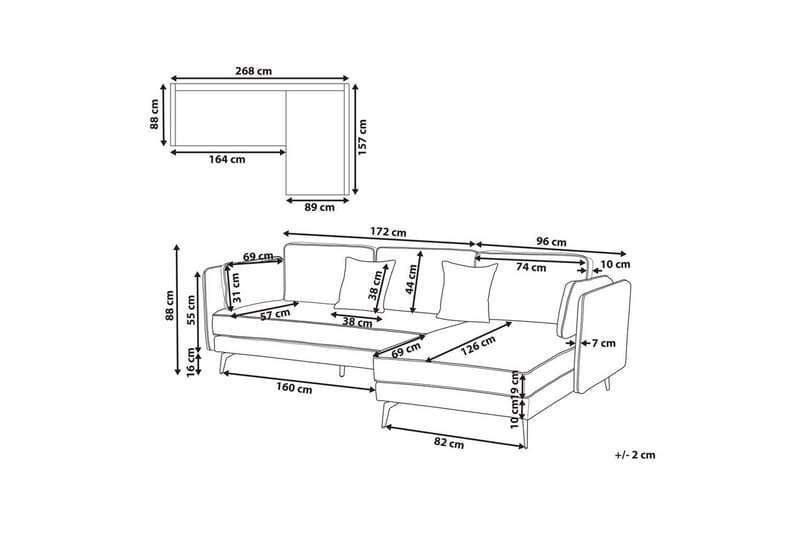 3-sitssoffa Altan Brun, Svart, Vänstervänd - Beige - Möbler - Vardagsrum - Soffor - Divansoffa & schäslong