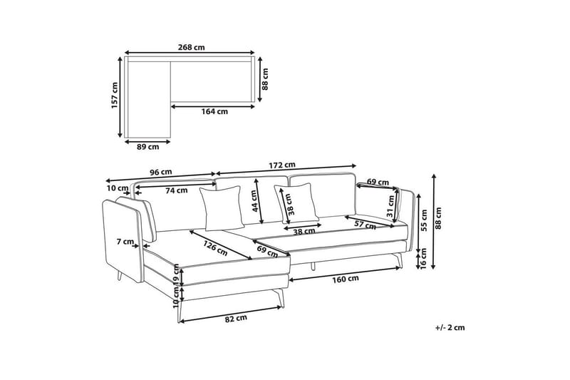 3-sitssoffa Altan Vit, Svart, Högervänd - Vit, Svart, Högervänd - Möbler - Vardagsrum - Soffor - Divansoffa & schäslong