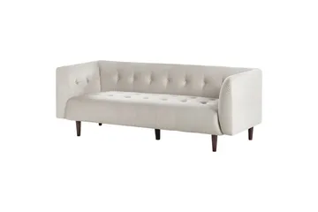 3-sitssoffa Byske Beige, mörkt trä - Beige, mörkt trä - Möbler - Vardagsrum - Soffor - 3-sits soffor