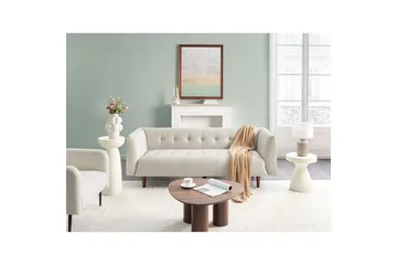3-sitssoffa Byske Beige, mörkt trä - Beige, mörkt trä - Möbler - Vardagsrum - Soffor - 3-sits soffor