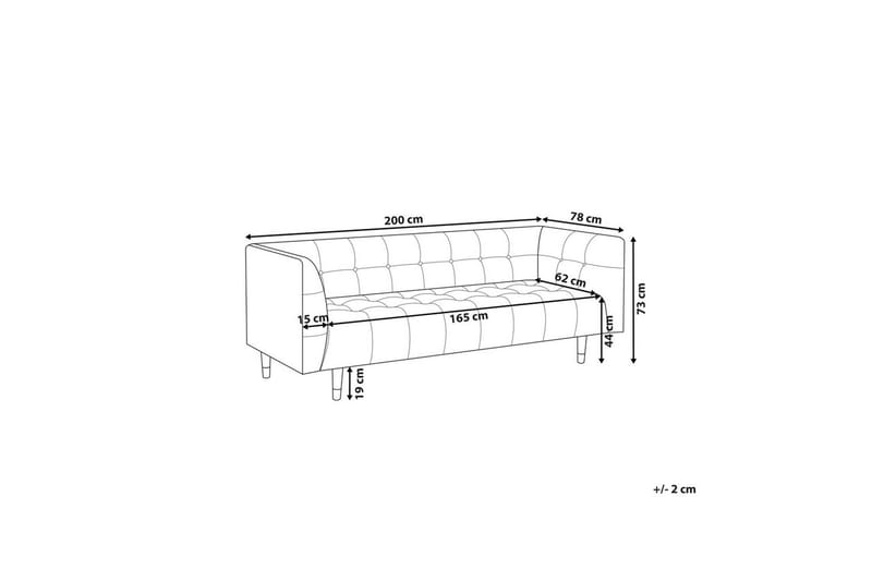 3-sitssoffa Byske Vitt, mörkt trä - Vit - Möbler - Vardagsrum - Soffor - 3-sits soffor