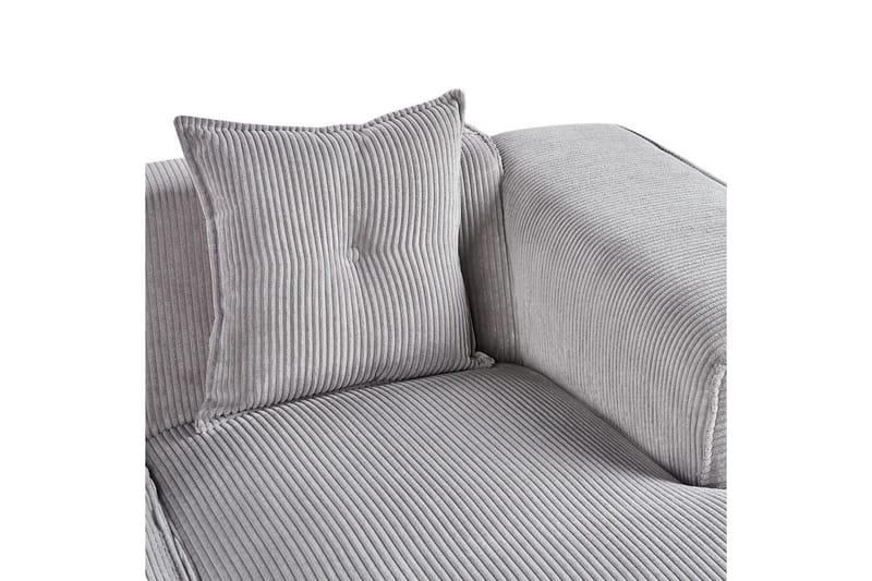 3-sitssoffa Dolva Grå, svart, Vänstervänd - Grå - Möbler - Vardagsrum - Soffor - Divansoffa & schäslong