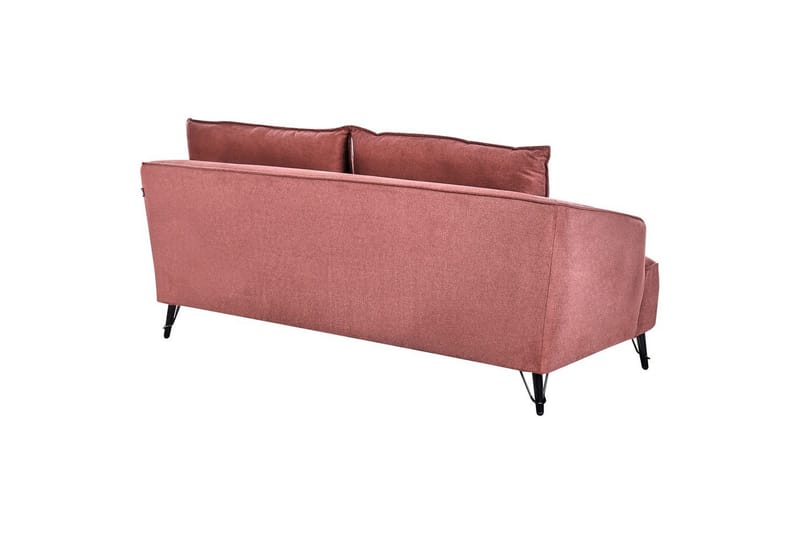 3-sitssoffa Hobro Röd, Svart - Rosa - Möbler - Vardagsrum - Soffor - 3-sits soffor