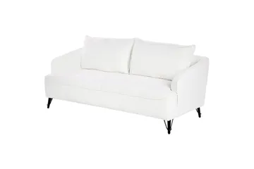 3-sitssoffa Hobro Vit, Svart - Vit, Svart - Möbler - Vardagsrum - Soffor - 3-sits soffor