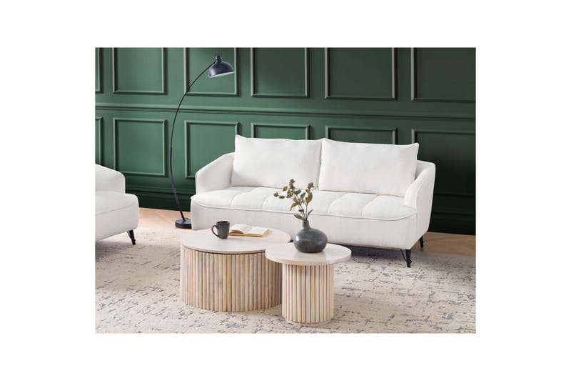 3-sitssoffa Hobro Vit, Svart - Vit, Svart - Möbler - Vardagsrum - Soffor - 3-sits soffor