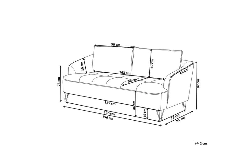 3-sitssoffa Hobro Vit, Svart - Vit, Svart - Möbler - Vardagsrum - Soffor - 3-sits soffor