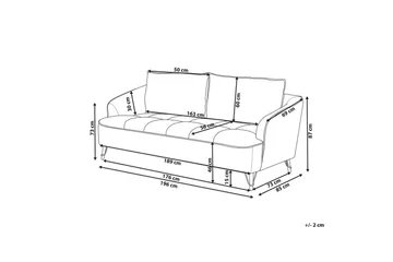 3-sitssoffa Hobro Vit, Svart - Vit, Svart - Möbler - Vardagsrum - Soffor - 3-sits soffor