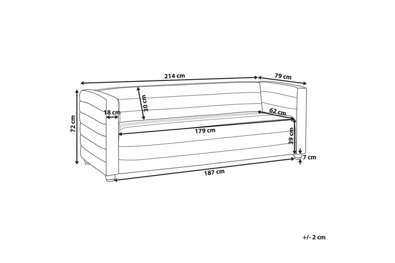 3-sitssoffa Hofn Beige, svart, Beige, svart