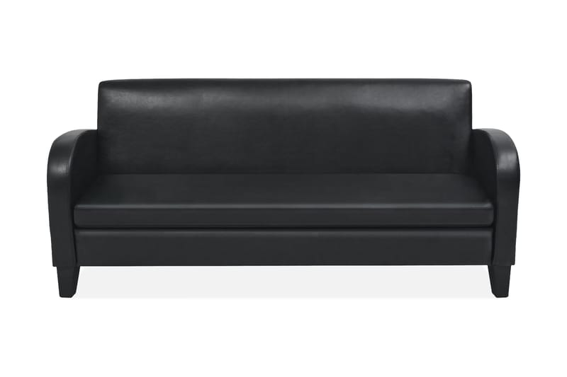 3-sitssoffa i konstläder svart - Skinnsoffor - 3-sits soffor