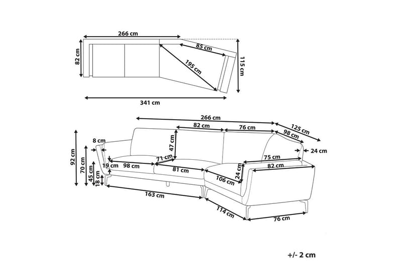 3-sitssoffa Kansseli Grå, svart - Grå - Möbler - Vardagsrum - Soffor - 3-sits soffor