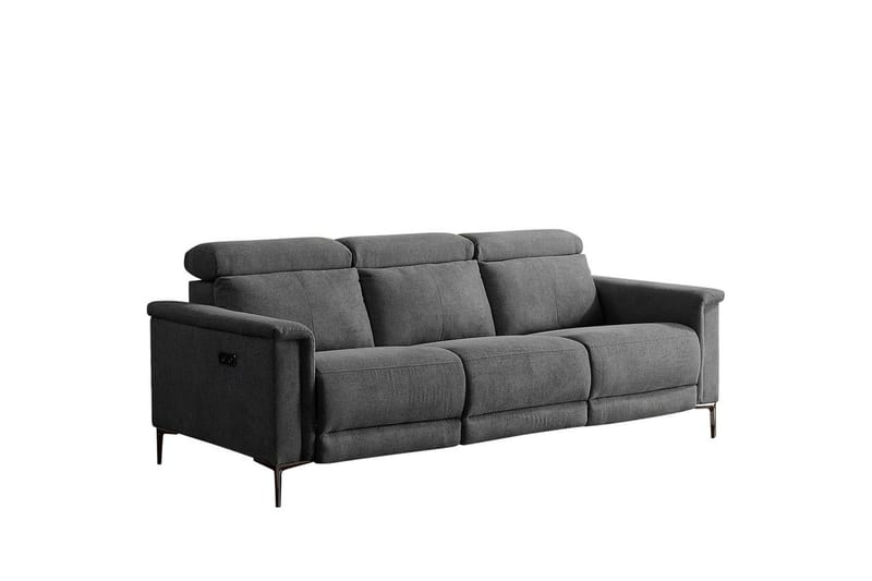 3-sitssoffa Lund Antracit, Belfast tyg, Elektrisk vilstol - Antracit, Belfast tyg, Elektrisk vilstol - Möbler - Vardagsrum - Soffor - Reclinersoffor & Biosoffor