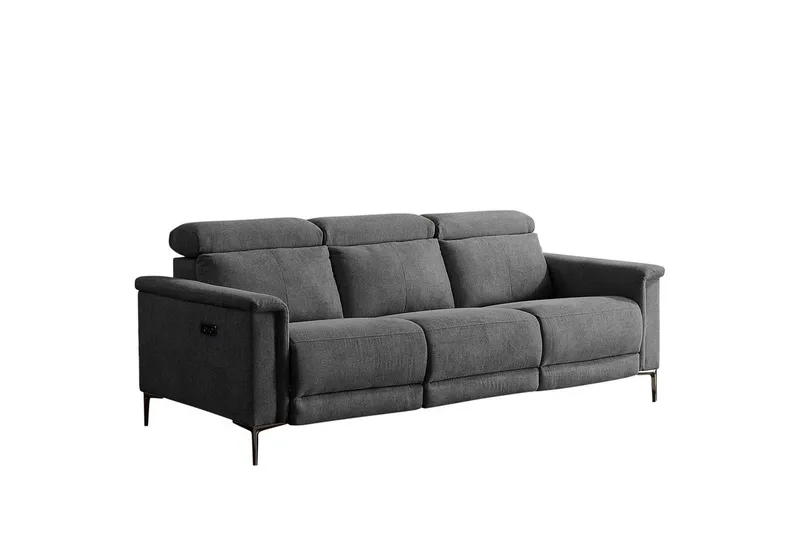 3-sitssoffa Lund Antracit, Belfast tyg, Elektrisk vilstol - Antracit, Belfast tyg, Elektrisk vilstol - Möbler - Vardagsrum - Soffor - Reclinersoffor & Biosoffor
