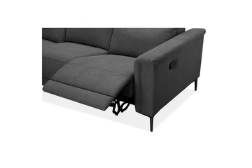 3-sitssoffa Lund Antracit, Belfast tyg, Manuell vilstol - Antracit, Belfast tyg, Manuell vilstol - Möbler - Vardagsrum - Soffor - Reclinersoffor & Biosoffor
