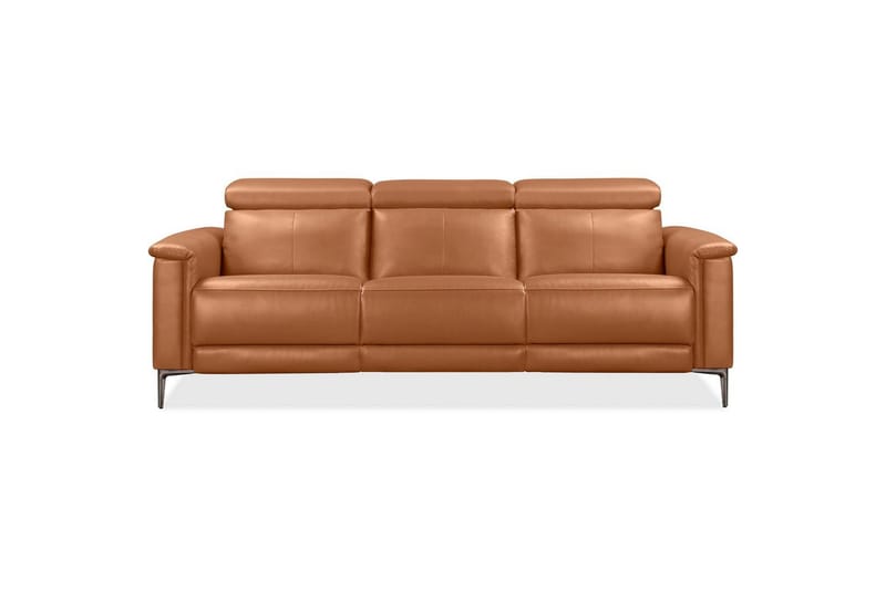 3-sitssoffa Lund Cognac, Läder/PU, Elektrisk vilstol - Cognac, Läder/PU, Elektrisk vilstol - Möbler - Vardagsrum - Soffor - Reclinersoffor & Biosoffor
